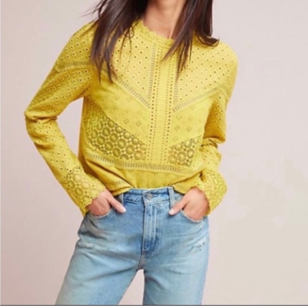 Anthropologie James Coviello Burnham Lace Top